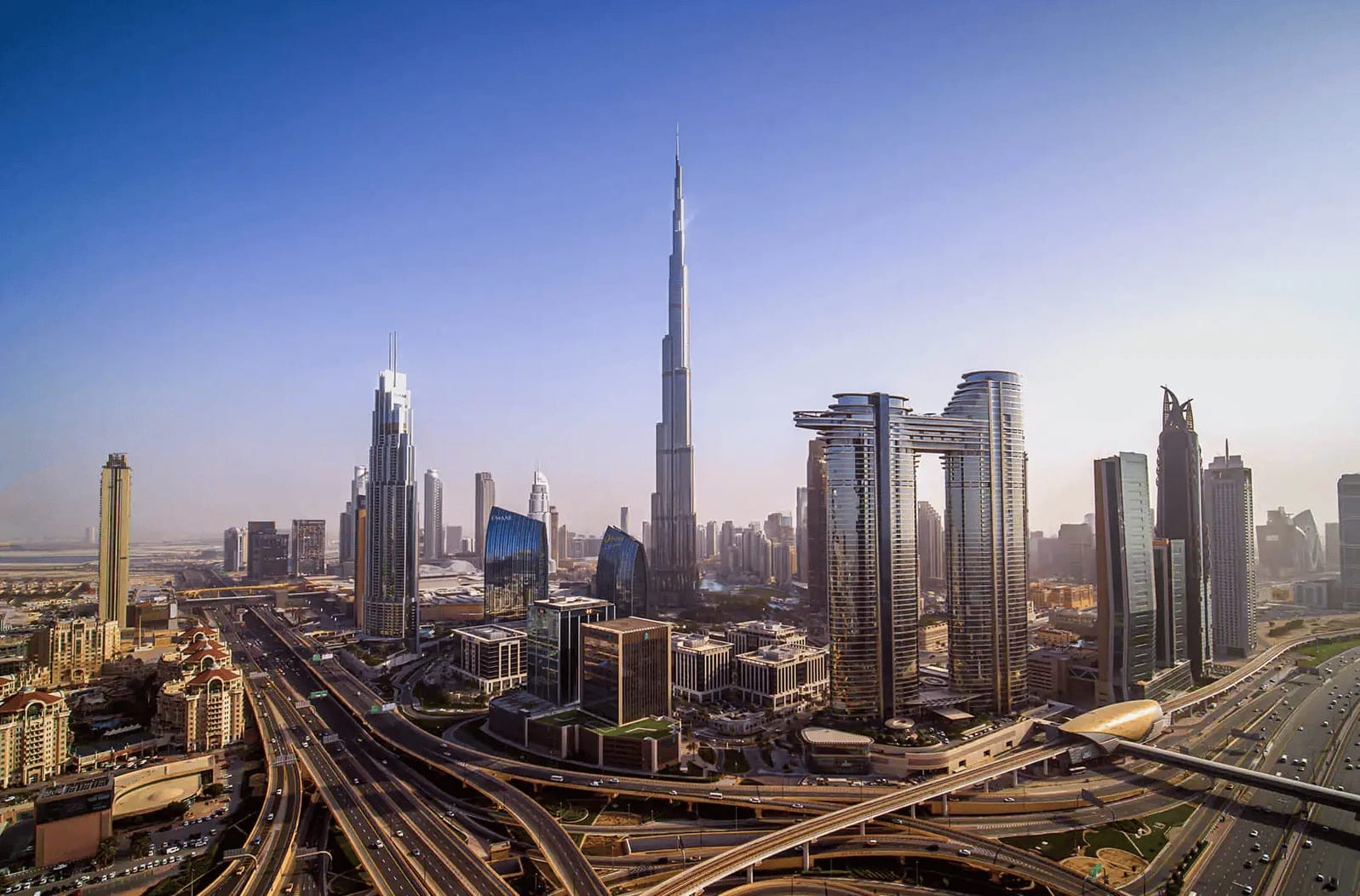 A Photo of Burj khalifa and dubai downtown and mohammed bin rashid boulevard
